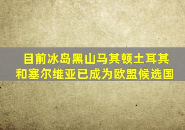 目前冰岛黑山马其顿土耳其和塞尔维亚已成为欧盟候选国